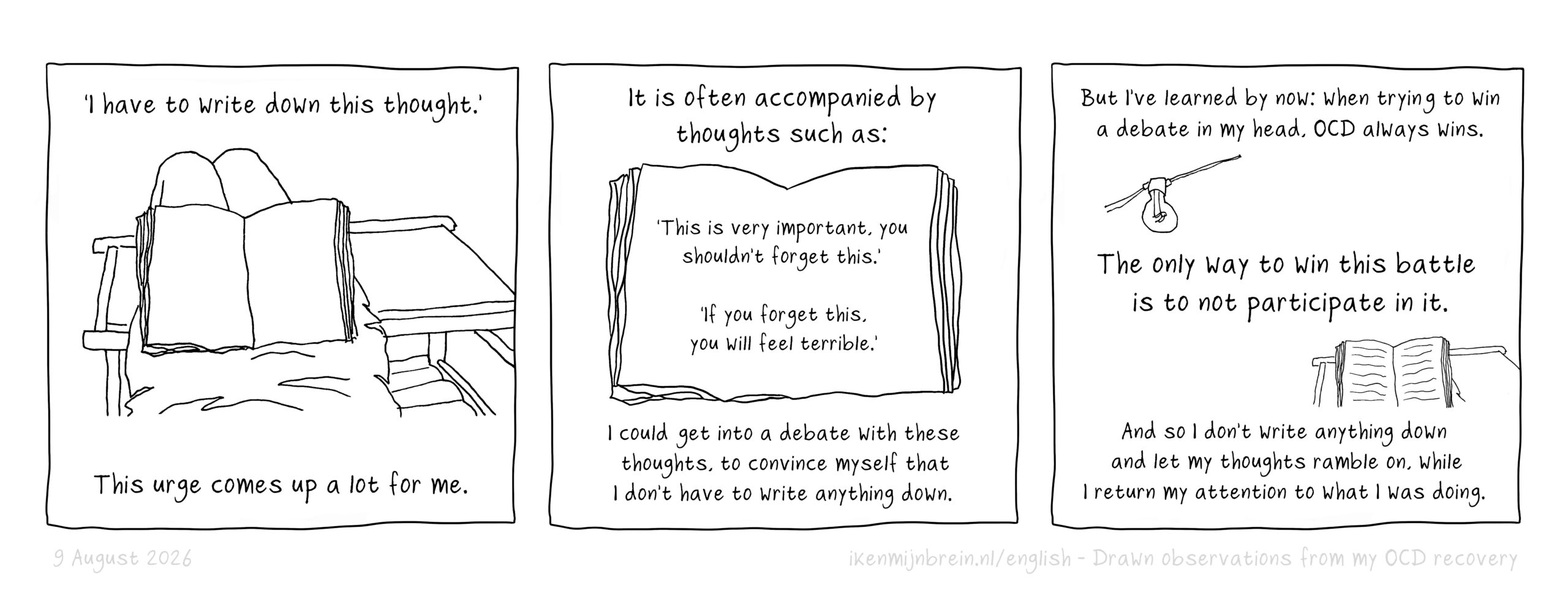 The urge to write down thoughts